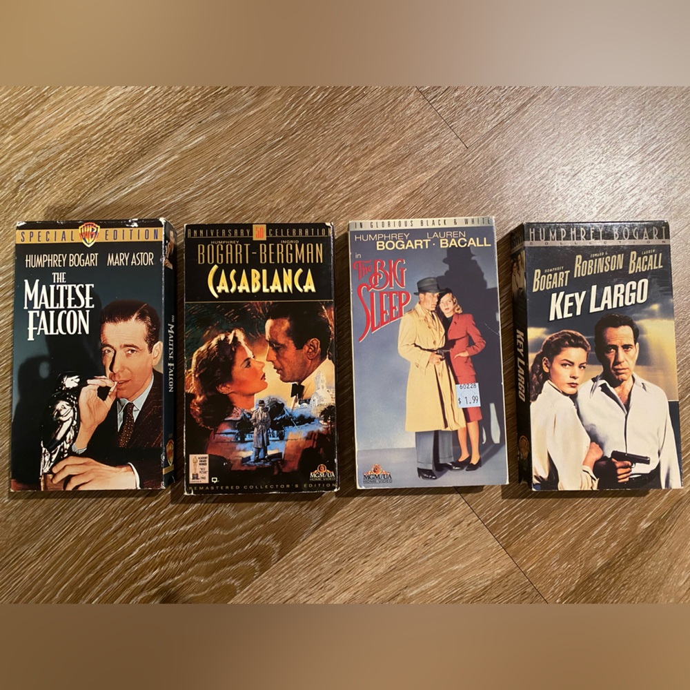 Humphrey Bogart VHS Lot (4): Maltese Falcon, Casablanca, Big Sleep, Key Largo